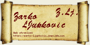 Žarko LJupković vizit kartica